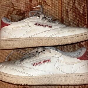 Reebok White and Burgundy Casual Shoes